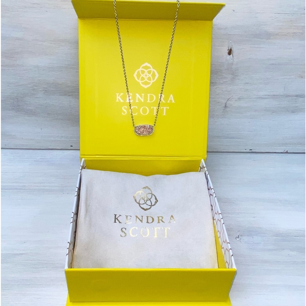 Kendra Scott Elisa Necklace Rose Gold Drusy